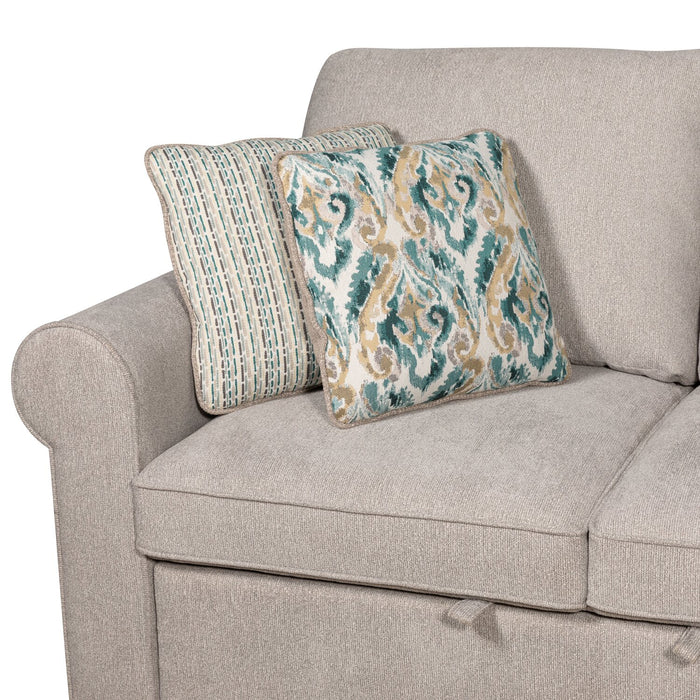 Scott Living Haven 4-Piece Left-Facing Chenille Fabric Sleeper Sectional with Storage Chaise - Grey