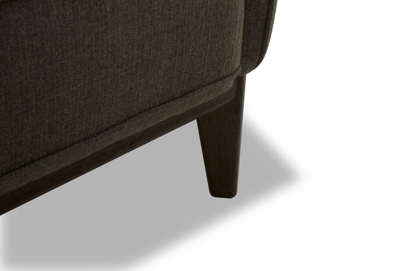 Cindy Crawford Home Gena 38.5\" Linen-Look Fabric Chair with Removable Back Cushion - Charcoal Grey