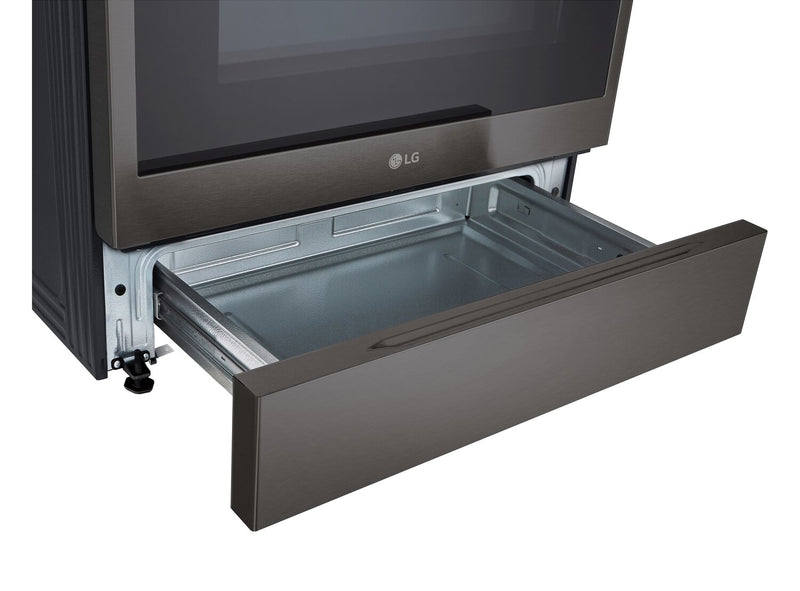 LG 6.3 Cu. Ft. Smart Electric Range with Air Fry – Black Stainless Steel - LSEL6335ZE