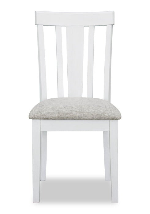 Brook Dining Chair with Polyester Fabric - White/Grey
