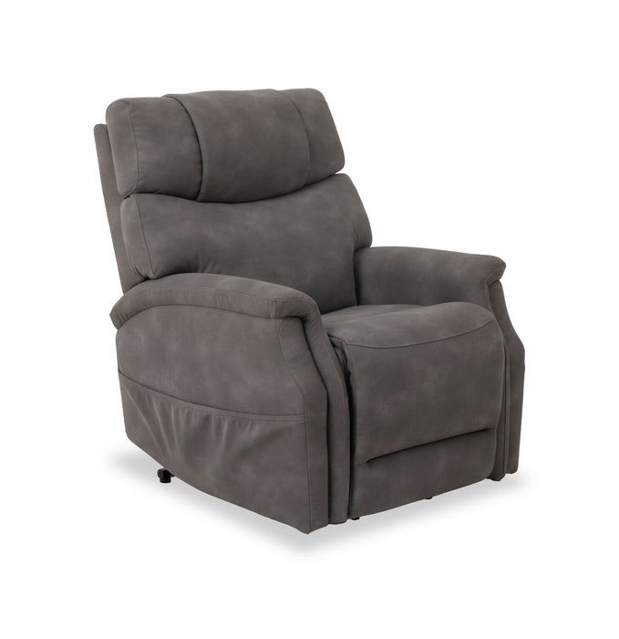 Claire 34\" Leather-Look Fabric Power Lift Reclining Chair - Charcoal Grey