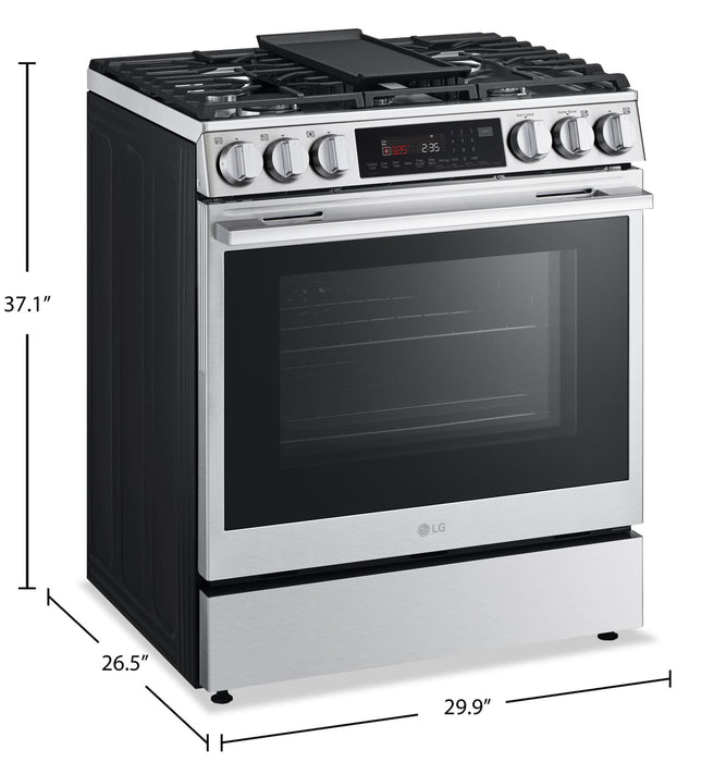 LG 6.3 Cu Ft. Smart Gas Slide-In Range with Air Fry- Fingerprint Resistant Stainless Steel - LSGL6335X