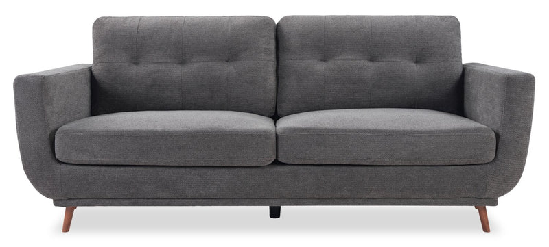 Cosmo 80\" Fabric Sofa with Tufted Back Cushions - Charcoal
