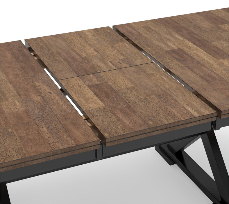 Raven Dining Table, 60-78\"W Self-Storing Butterfly Leaf Extension - Two-Tone Black & Brown