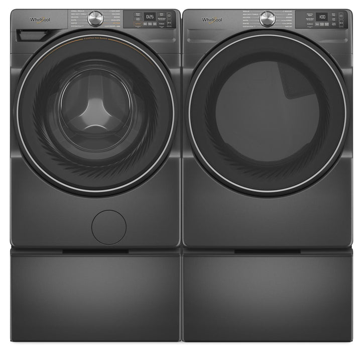 Whirlpool 5.2 Cu. Ft. Smart Front-Load Washer and 7.4 Cu. Ft. Electric Dryer - Volcano Black