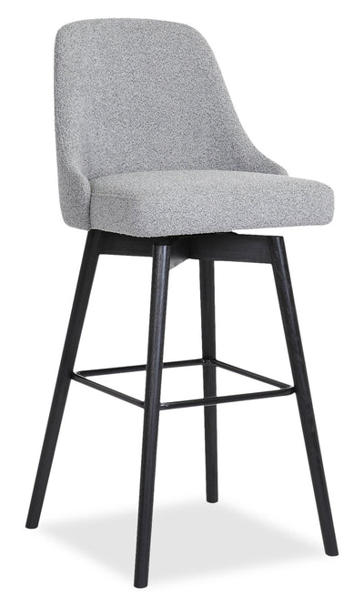 Nash Counter-Height Stool with Swivel Seat & Polyester Fabric, 26"H, Wood & Metal - Light Grey | Tabouret 26 po Nash de hauteur comptoir en tissu en polyester, bois et en métal - gris