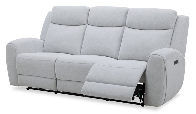Reign 87\" Fabric Power Reclining Sofa with USB Ports - Bronco Stone Grey