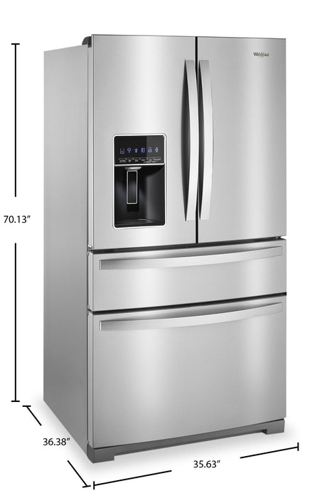 Whirlpool 36\" 26 Cu. Ft. French-Door Refrigerator - Fingerprint Resistant Stainless Steel - WRMF7736PZ