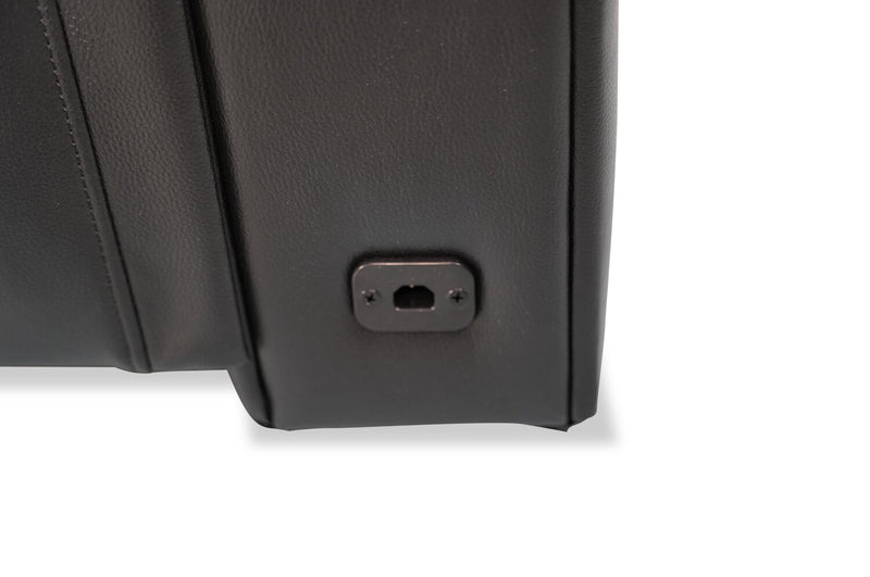 Elite 86\" Genuine Leather Massage Power Reclining Sofa with Power Headrests and Storage Arms - Black