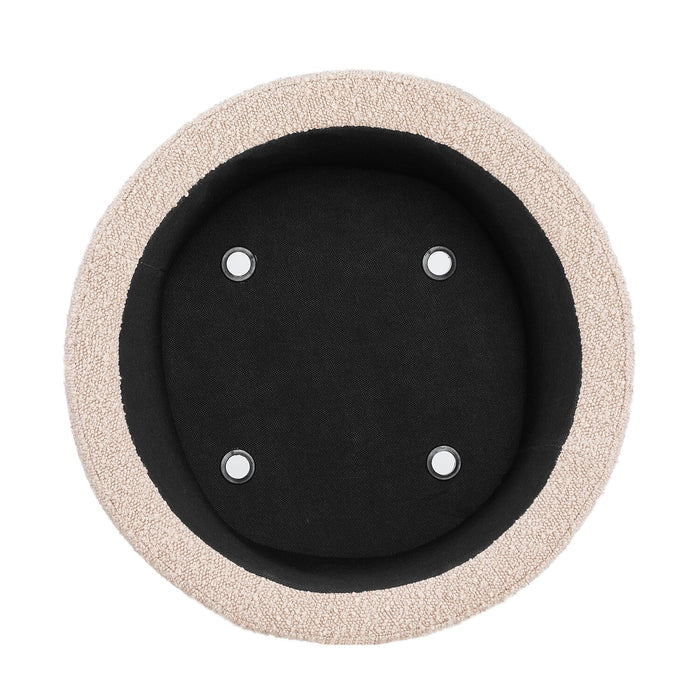 Saskatchewan 14.75\" Round Fabric Storage Ottoman - Pink