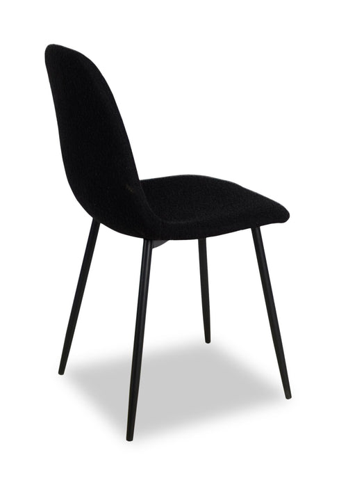 Joss Dining Chair with Polyester Fabric, Metal - Black