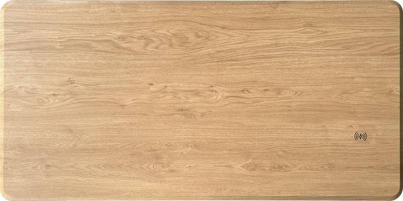 Loft 47.24” Height-Adjustable Office Desk with Storage and Wireless Charging - Natural