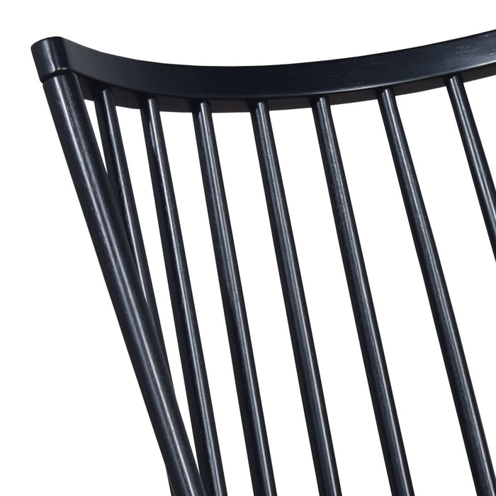 Astro Dining Chair with Curved Spindle-Back - Black