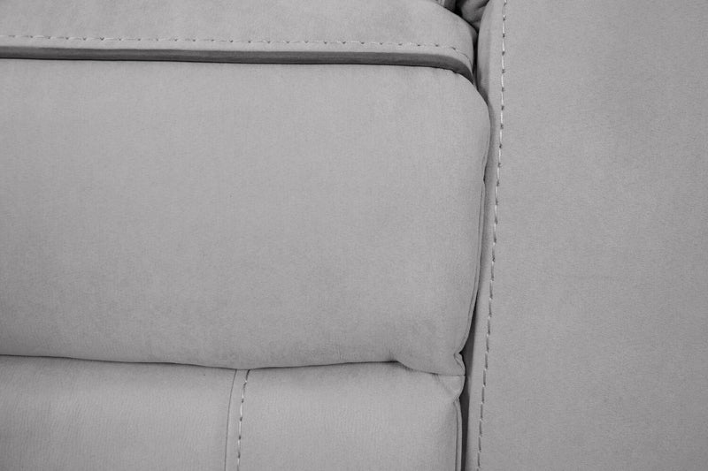 Cindy Crawford Home Newport 6-Piece Faux Suede Power Reclining Sectional with Armless Reclining Chair - Grey