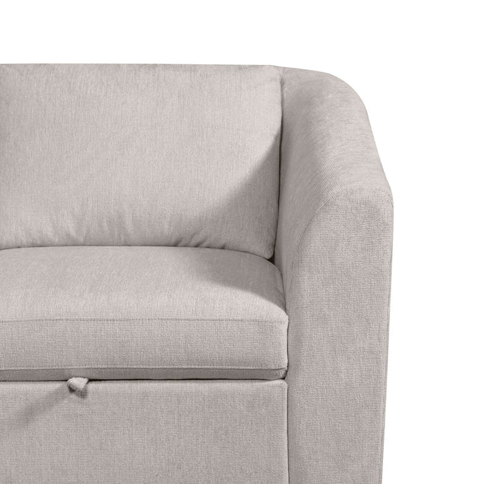 Envy 2-Piece Chenille Fabric Right-Facing Sleeper Sectional - Fog Grey