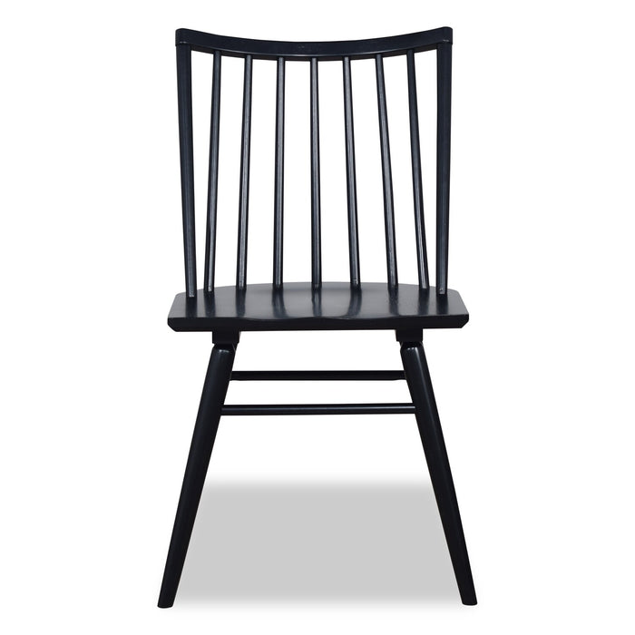 Astro Dining Chair with Curved Spindle-Back - Black