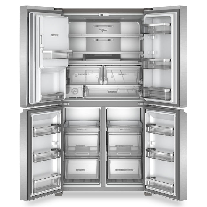 Whirlpool 36\" 19 Cu. Ft. Counter-Depth 4-Door Refrigerator with Ice Maker - Stainless Steel - WRQC7836RZ