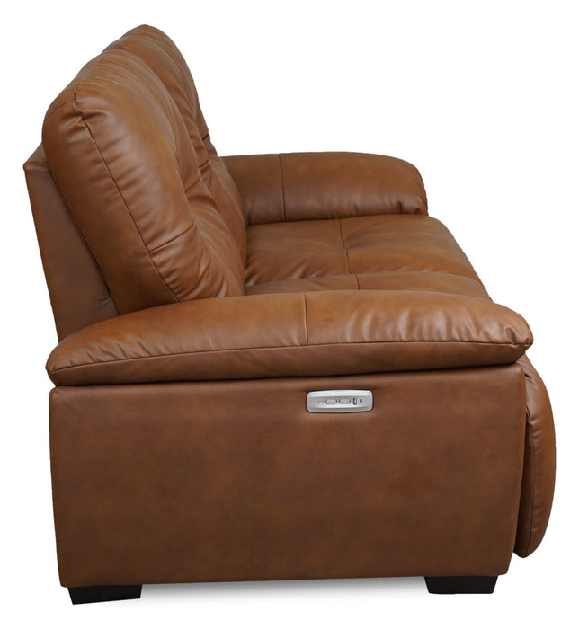Bello 67\" Leather-Look Fabric Power Reclining Loveseat - Brown