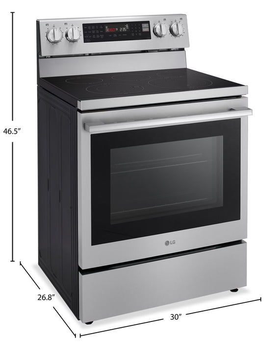 LG 6.3 Cu. Ft. Smart Electric Range with Air Fry - Fingerprint Resistant Stainless Steel - LREN6325XE