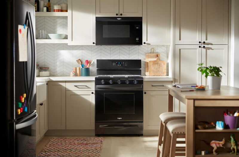 Whirlpool 5 Cu. Ft. Gas Range with Air Fry and Self-Clean - Black - WFGS5030RB