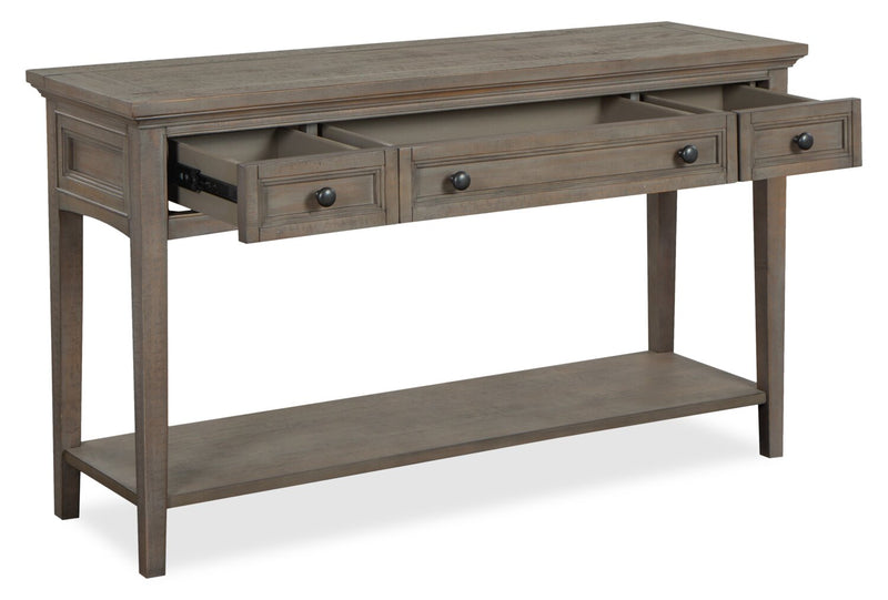 Hanson 50” Traditional Pine Sofa Table with Storage - Dovetail Grey