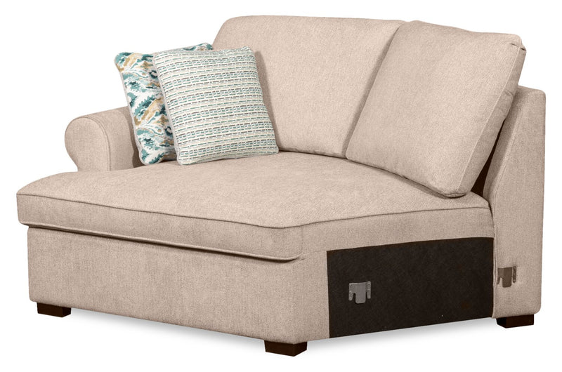 Scott Living Haven 2-Piece Left-Facing Chenille Fabric Cuddler Sectional - Taupe