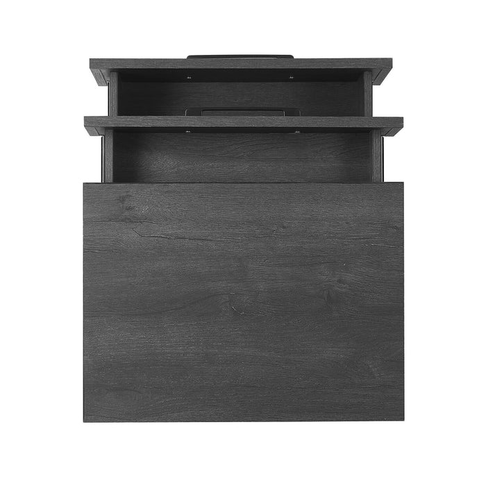 Brax Bedside 2-Drawer Nightstand, 18\"W x 25.75\"H - Black