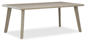 Muskoka Outdoor Patio Dining Height Table - Resin Wicker, Aluminum, UV & Weather Resistant - Beige