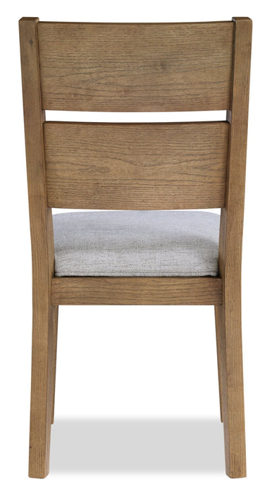 Lotus Dining Chair with Polyester Fabric, Wood, Slat-back - Natural