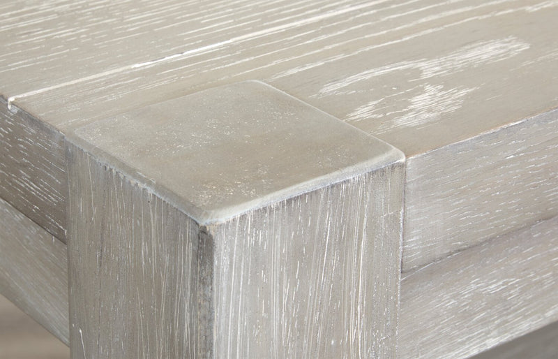 Clifford 60” Contemporary Solid Wood Coffee Table with Shelf and Casters - Calico Grey