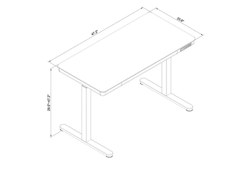 Metro 47.24” Height-Adjustable Office Desk with Storage and USB Ports - White