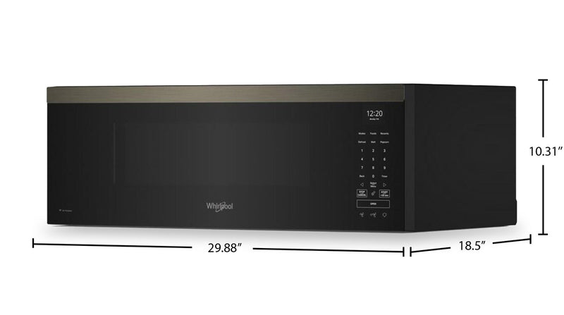 Whirlpool 1.1 Cu. Ft. Smart Low-Profile Over-the-Range Microwave - Black Stainless Steel - YWMML5530RV