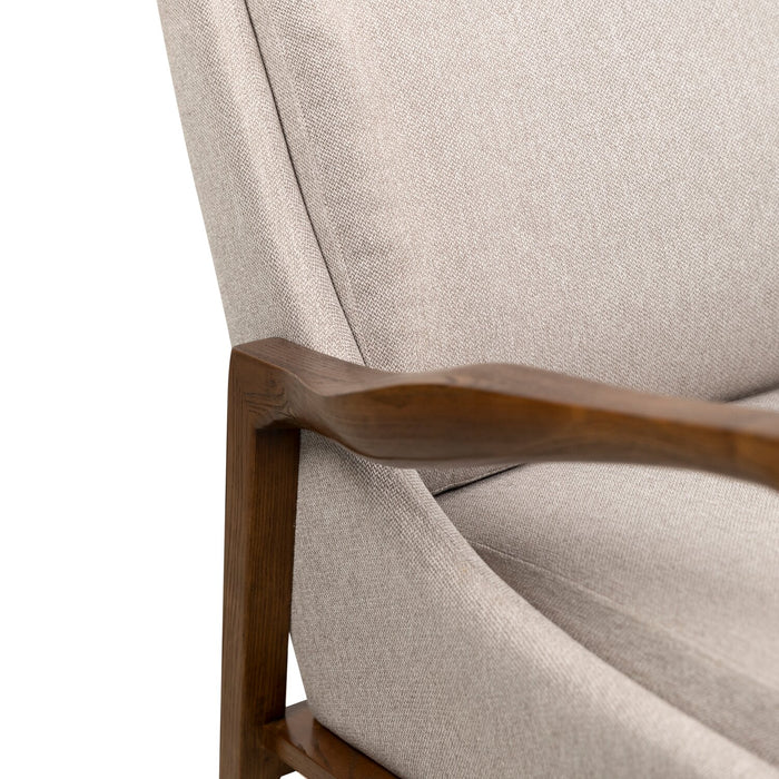 Echo 27.95\" Fabric Accent Chair with Wood Arms and Legs - Beige