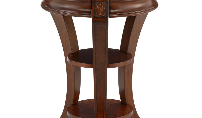 Kerwin 20\" Traditional Round End Table with Shelves - Cherry