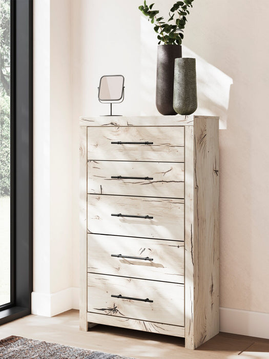 Derekson Bedroom Chest of Drawers, 5-Drawer, 31.7\"W x 53.9\"H - Rustic White