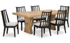 Shaw 7pc Dining Set with Table & 6 Chairs, Trestle Base, 78\"W - Natural