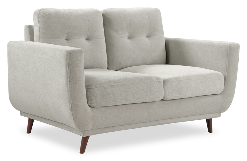 Cosmo 57\" Fabric Loveseat with Tufted Back Cushions - Grey