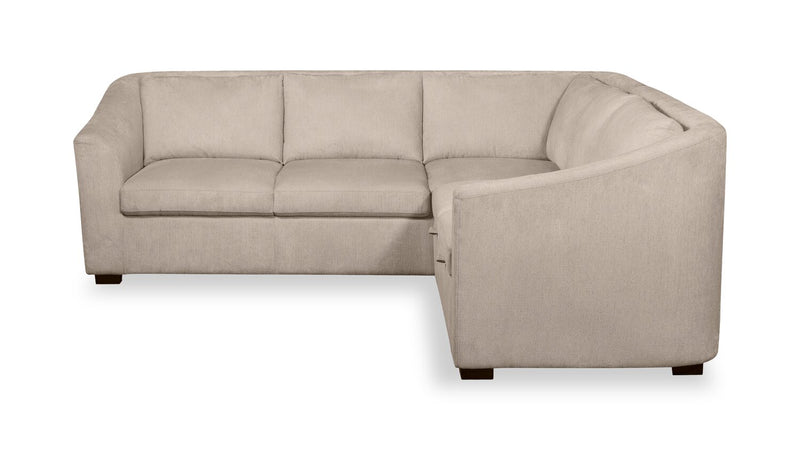 Envy 2-Piece Chenille Fabric Right-Facing Sleeper Sectional - Almond Beige