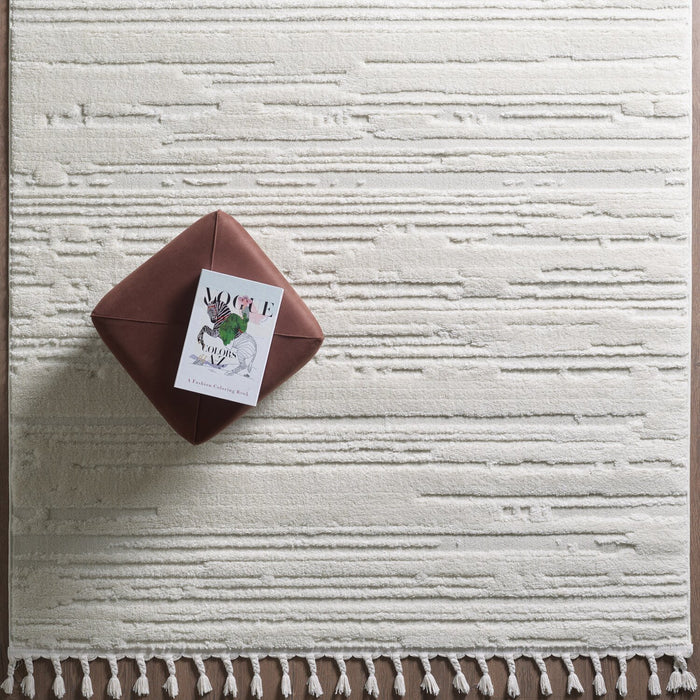 Riley Cream Abstract Area Rug - 5'3\" x 7'7\"