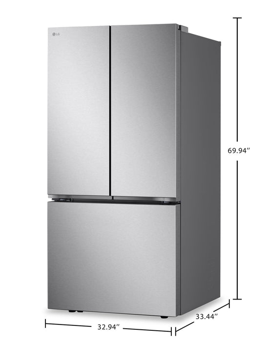 LG 33\" 25 Cu. Ft. Smart French-Door Refrigerator with Ice Maker - Stainless Steel - LF25S6200S