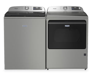 Maytag 6.0 Cu. Ft. Pet Pro Smart Top-Load Washer and 7.4 Cu. Ft. Electric Dryer – Radiant Silver