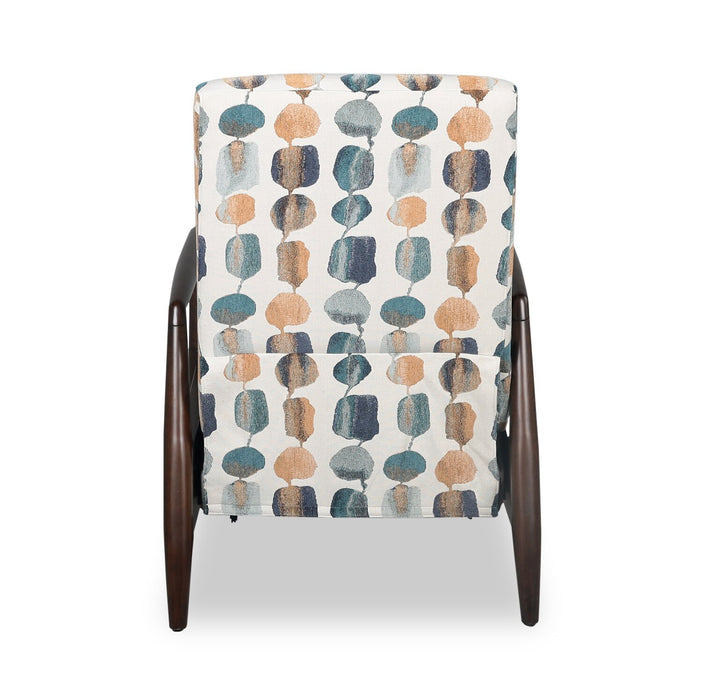 Raven 28.5\" Chenille Fabric Pushback Reclining Accent Chair - Teal Multicolour