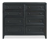 Casa Bedroom 8-Drawer Dresser, 54\"W x 44\"H, Wood - Black