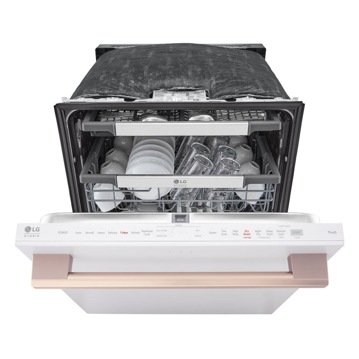 LG Studio 24\" 40 dBA Built-In Top-Control Smart Dishwasher - Essence White - SDWB24W3