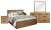 Henri 6pc Bedroom Set with Bed, Dresser, Mirror & Nightstand, Wood, Brown - King Size