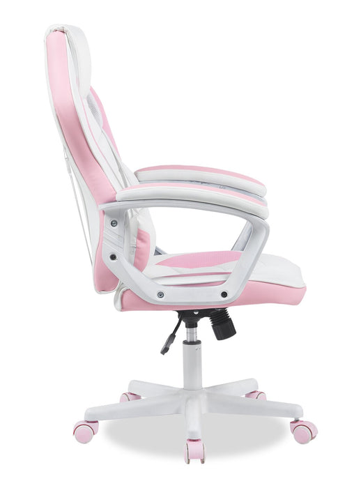 Velocity 24\" Ergonomic Gaming Chair - White & Pink