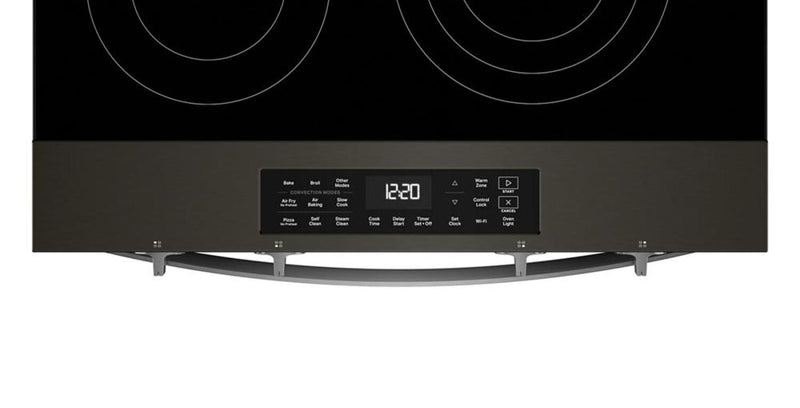 Whirlpool 30\" 5.3 Cu. Ft. Electric Range with Air Cooking – Black on Stainless - YWSES5030SV