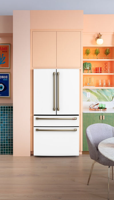 Café 36” 23.2 Cu. Ft. Smart Counter-Depth 4-Door French Door Refrigerator – Matte White - CJE23DP4WW2