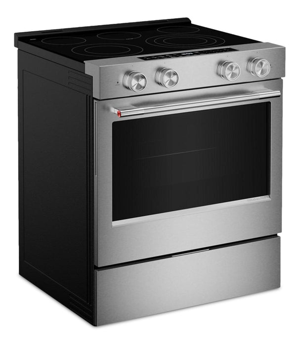 KitchenAid 30\" 5.3 Cu. Ft. Smart Slide-in Electric Range with Convection Modes - YKSES330SPS