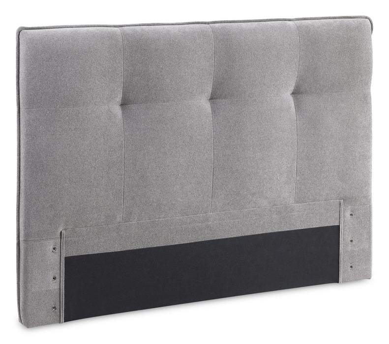 Amos Upholstered Storage Bed in Grey Fabric with Tufted Headboard & 3 Built-in Drawers - King Size